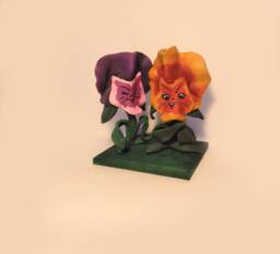 Alice in Wonderland - Flowers. Handmade Polymer Clay Action Figure. Unique Collectible - thumbnail 1