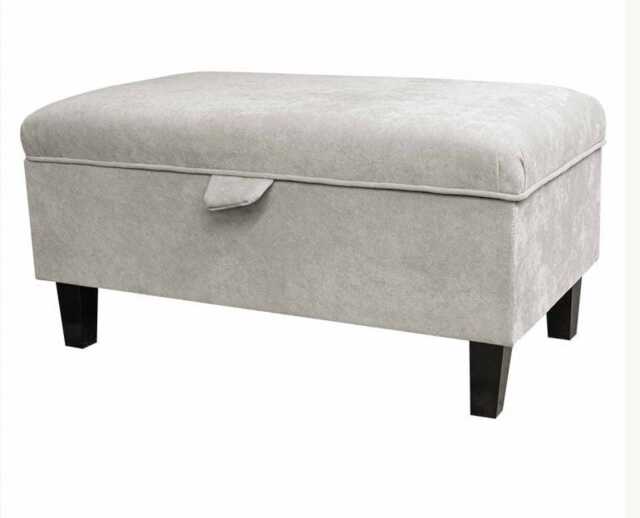 storage Footstool, Ottoman, Pouffe in A Dolce Mist Velvet Fabric - British Handmade - image 1