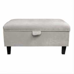 storage Footstool, Ottoman, Pouffe in A Dolce Mist Velvet Fabric - British Handmade - thumbnail 2