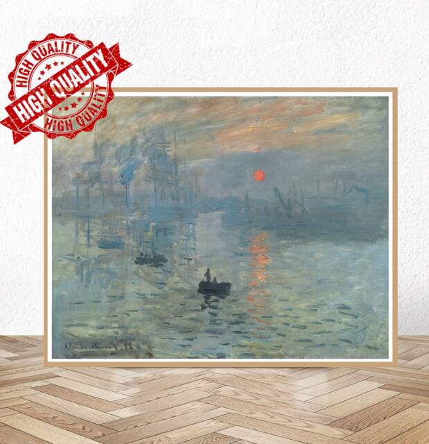 Impression Soleil Levant By Claude Monet -/Sunrise Museum Poster Gallery Print