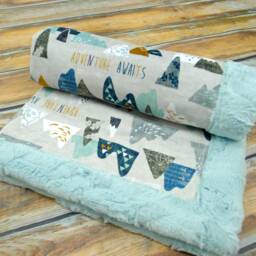 Adventure Awaits - Minky Baby Blanket Designer Mountain Gender Neutral Unisex Mountains - thumbnail 2