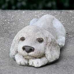 Relaxing Cocker Spaniel Figurine Memorial Statue Outdoor Dog Ornament Concrete Pet Decoration Garden Sculpture Spaniel Lover Gift - thumbnail 4