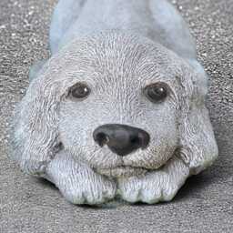 Relaxing Cocker Spaniel Figurine Memorial Statue Outdoor Dog Ornament Concrete Pet Decoration Garden Sculpture Spaniel Lover Gift - thumbnail 2