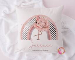Flamingo Cushion, Pillow, Rainbow Cushion, Gift, Flamingo, Rainbow, Stand Tall, Gift For Mum, Her - thumbnail 1