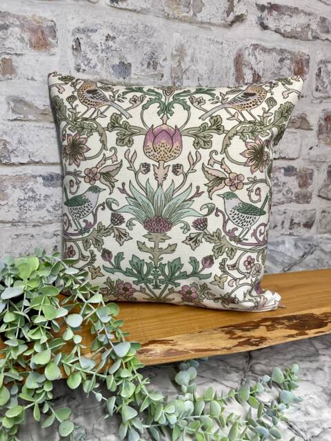 Manor House Audley Heather Scatter Cushion By Berry & Grouse - Birds Matching Piping Zip Feather Polyester Case Only - image 1