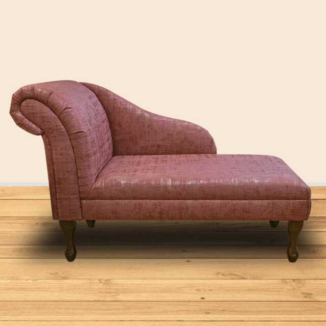 Fuchsia & Brushed Gold Chaise Longue - Velvet Indoor Sofa Lounger Handmade in Britain - image 1
