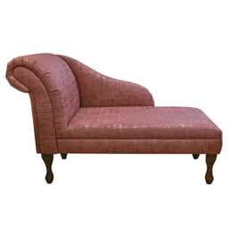 Fuchsia & Brushed Gold Chaise Longue - Velvet Indoor Sofa Lounger Handmade in Britain - thumbnail 3