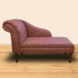 Fuchsia & Brushed Gold Chaise Longue - Velvet Indoor Sofa Lounger Handmade in Britain - thumbnail 1