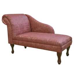 Fuchsia & Brushed Gold Chaise Longue - Velvet Indoor Sofa Lounger Handmade in Britain - thumbnail 2