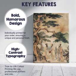 Classical Chinese Scholars Beneath Ancient Pine Tree Oriental Ink Painting Canvas Wall Art Print Decor Picture Ready To Hang - thumbnail 2