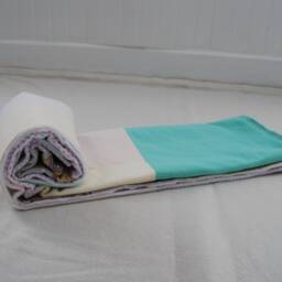 Owl Patchwork Blanket - Purple, Teal, Pink, Cream & White Baby Girl Blanket, Bedding, Nursery, Minky Blanket - thumbnail 4