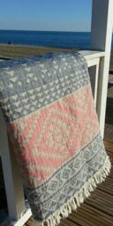 Boho Beach Towel - Authentic Scarf Blanket Pure Cotton Yoga Towel Mat Fringed Fouta Beach&pool - thumbnail 4