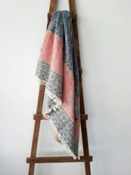 Boho Beach Towel - Authentic Scarf Blanket Pure Cotton Yoga Towel Mat Fringed Fouta Beach&pool - thumbnail 1