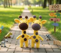 Giraffe Oskar Crocheted Cuddly Toy Handmade With Love Beautiful Gift For Birthday, Baby Party Or Christening - thumbnail 1