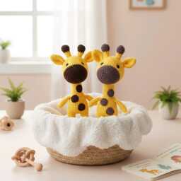 Giraffe Oskar Crocheted Cuddly Toy Handmade With Love Beautiful Gift For Birthday, Baby Party Or Christening - thumbnail 3