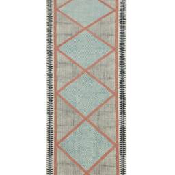 Handmade Cotton Kilim Rug Bohemian Block Print Hallway Runner - thumbnail 2