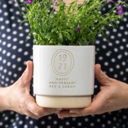 Personalised Valentines Indoor Plant Pot, Engraved To Order, A Unique Bespoke Gift, Perfect For Anniversaries Or Birthday Celebrations - thumbnail 1