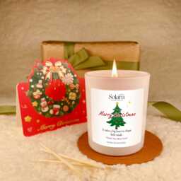 Thank You Teacher Christmas Candle Gift, Child Minder Appreciation Xmas Present, Free Card & Matches - thumbnail 3