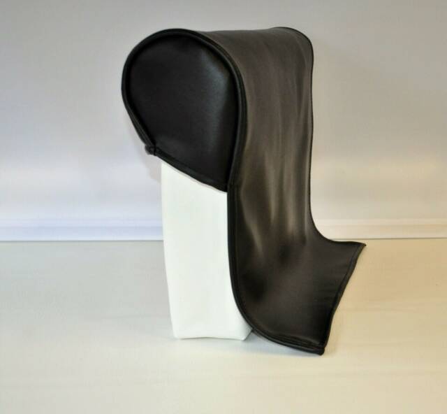 Black Pair Faux Leather Queen Anne Style Antimacassar Sofa Chair Arm Cap Protectors - image 1