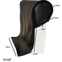 Black Pair Faux Leather Queen Anne Style Antimacassar Sofa Chair Arm Cap Protectors - thumbnail 3