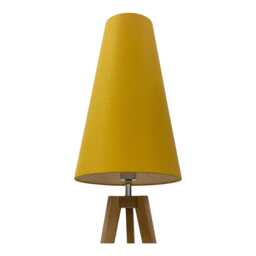 Mustard Yellow Textured 100% Linen Extra Tall Tapered Cone Lampshade