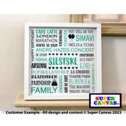 Happy Birthday Word Art Handmade Gift For Mum Wife Nana Grandma Sister Friend Personalised Framed Typography Customised Print Present - thumbnail 2