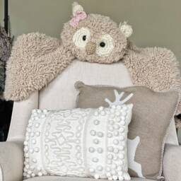 Handmade Owl Plush Rug For Woodland Themed Nursery Decor - thumbnail 3