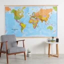Political World Map Poster - Colorful Countries Wall Art - thumbnail 4