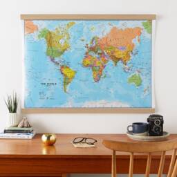 Political World Map Poster - Colorful Countries Wall Art - thumbnail 3