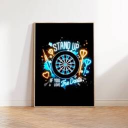 Darts Poster Print Set - Neon Black & White - Fan Gift Dart Posters Gifts For Men Gaming Room Wall Art Decor Prints - thumbnail 3