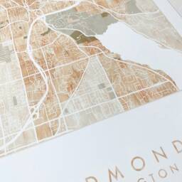 Redmond Washington City Map Watercolor Wash - Art Print Moving Realtor Graduation Wedding Gift Wall Sammamish - thumbnail 3
