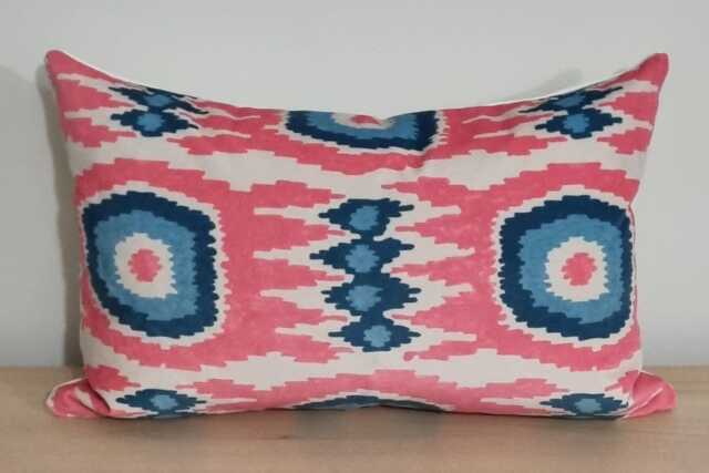 Linwood Omega Prints Casper Candy Pink & Velvet Cushion Cover 35x55 cm - image 1