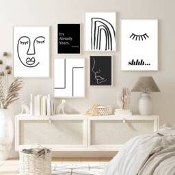 Set Of 3 Prints, Black & White Decor, Line Art Print, Fashion Wall Abstract Art, Modern Home Decor Minimalist - thumbnail 2