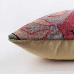 Handwoven Wool Kilim Pillow Cover, 24x24 Boho Home Decor - thumbnail 4
