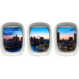 Vwaq Airplane Window Stickers For Kids - Plane Clings, Tokyo Wall Decal Decor Ppw31 - thumbnail 2