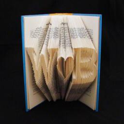 W Heart B 2 Letters With Symbol Wedding Anniversary Gift Folded-Book Art Sculpture - thumbnail 4