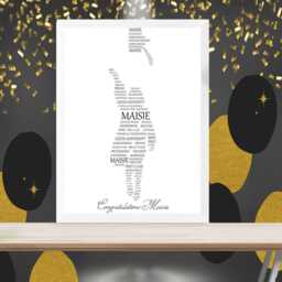 Personalised Graduation Print - Custom Word Wall Art Congratulations, Gifts For Her, Women, Daughter, Personalized - thumbnail 4