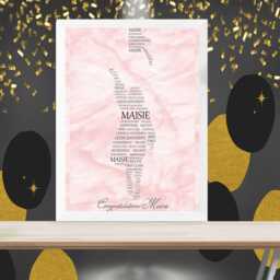 Personalised Graduation Print - Custom Word Wall Art Congratulations, Gifts For Her, Women, Daughter, Personalized - thumbnail 3