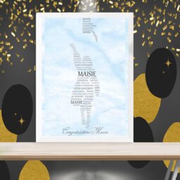 Personalised Graduation Print - Custom Word Wall Art Congratulations, Gifts For Her, Women, Daughter, Personalized - thumbnail 2