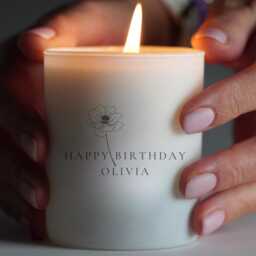 Birthday Candle - Engraved White Matt For Her -Custom Names - thumbnail 4
