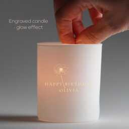 Birthday Candle - Engraved White Matt For Her -Custom Names - thumbnail 3