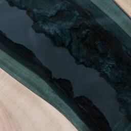 Custom River Table Made Of European Walnut Wood, Round Coffee Table, Live Edge With Hairpin Legs, Furniture For Boutique Hotel - thumbnail 4
