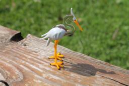 Glass Heron Bird Sculpture, Animals Glass, Art Blown Sculpture Made Of Glass, Ein Reiher