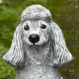 Outdoor Poodle Figurine Stone Dog Statue Concrete Pet Cement Memorial Ornament Animal Decoration Farm Animal Art Lover Gift - thumbnail 2