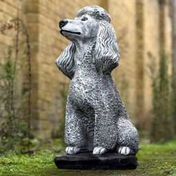 Outdoor Poodle Figurine Stone Dog Statue Concrete Pet Cement Memorial Ornament Animal Decoration Farm Animal Art Lover Gift - thumbnail 3