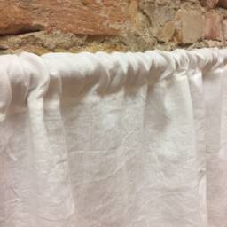 White Linen Curtain Panel Stone Wash Pocket Valance - thumbnail 4