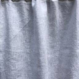 White Linen Curtain Panel Stone Wash Pocket Valance - thumbnail 2