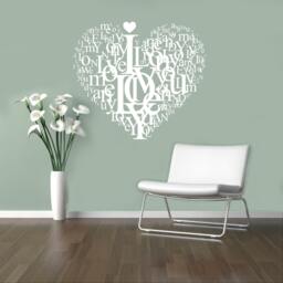 Loving Heart Wall Vinyl Decal Romantic Decor Sticker Home Interior Bedroom Art Murals Housewares Design 5(He - thumbnail 1