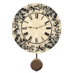 Black Floral Toile Clock - French Wall D??cor - thumbnail 2