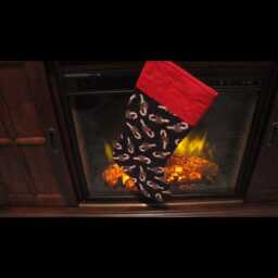 Christmas Stocking-Machine Quilted Candy Canes On Black Background W/Metallic-Red Cuff-Lining-Handmade - thumbnail 2